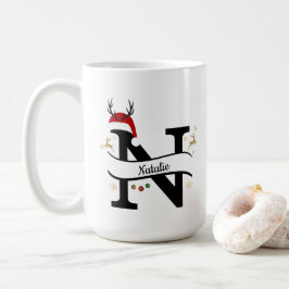 クリスマス レター N アルファベット コーヒーマグカップ