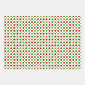 クリスマス·レッドとグリーンの水玉模様が紙を包む。 ラッピングペーパーシート (正面2)