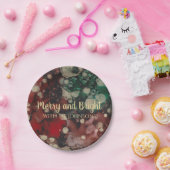 クリスマス・レッドとゴールド ペーパープレート (パーティー)