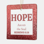 クリスマス・レッドグリッターバイブル・バース・ホープ セラミックオーナメント (左)