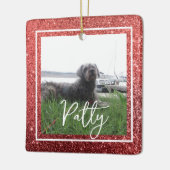 クリスマス・レッドグリッターバイブル・バース・ホープ セラミックオーナメント (左)