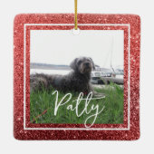 クリスマス・レッドグリッターバイブル・バース・ホープ セラミックオーナメント (裏面)