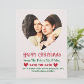 クリスマス レッド ウェディング セーブ・ザ・デート ホリデー カード (スタンド正面)