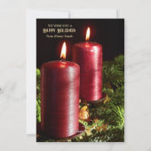 クリスマス レッド キャンドル 冬のホリデー (裏面)