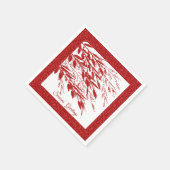 クリスマス レッド グリッター ベリー スタンダードカクテルナプキン (角)