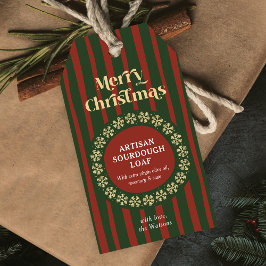 クリスマス レッド グリーン ストライプ 手作り ギフトタグ
