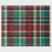 クリスマス レッド グリーン プラッド ラッピングペーパー (フラット)