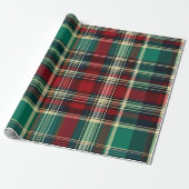 クリスマス レッド グリーン プラッド ラッピングペーパー (アンロールド)