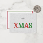 クリスマス レッド グリーン ラインストーン 家族 専用 ノートカード (正面/裏面インサイチュ)