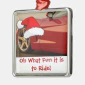 クリスマス・レッド・コルベット・ギフト メタルオーナメント (左)