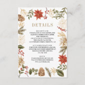 クリスマス レッド ゴールド フローラル ウェディング 詳細 エンクロージャーカード (正面)