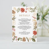 クリスマス レッド ゴールド フローラル ウェディング 詳細 エンクロージャーカード (スタンド正面)