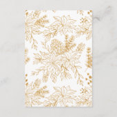 クリスマス レッド ゴールド フローラル ウェディング 詳細 エンクロージャーカード (裏面)