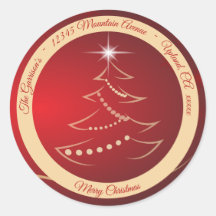 クリスマス レッド & ゴールド 返送先ラベル シール