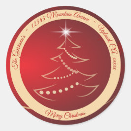 クリスマス レッド & ゴールド 返送先ラベル シール