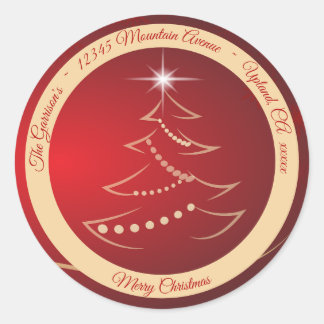 クリスマス レッド & ゴールド 返送先ラベル シール