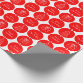 クリスマス·レッド·サークルカスタム·ファミリー名 ラッピングペーパー (角)