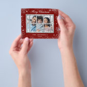 クリスマス レッド シルバー フォト ウィンドウ 予算 チラシ (手)