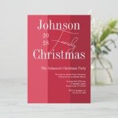 クリスマス・レッド・ストライプのクリスマスパーティー招待状 招待状 (スタンド正面)