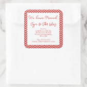 クリスマス レッド チェブロン 返信先住所シール スクエアシール (バッグ)