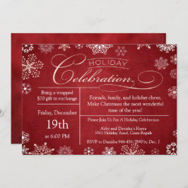 クリスマス·レッド·チャルクボード·クリスマス·パーティー 招待状