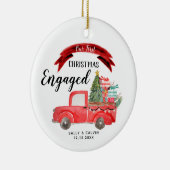 クリスマス·レッド·トラック第1クリ婚約したスマス セラミックオーナメント (右)