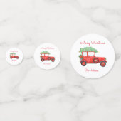 クリスマス レッド トラック カー ホリデー コンフェッティ (正面)