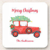 クリスマス レッド トラック ホリデー パーティー コースター (正面)