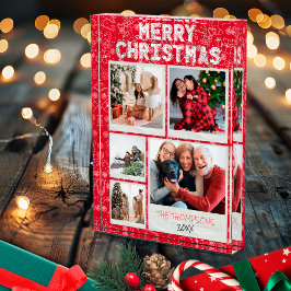 クリスマス レッド ドゥードル 5 枚の写真 ファミリー クリスマス フォトブロック