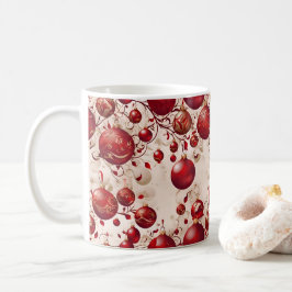 クリスマス レッド バブルのパターンデザイン コーヒーマグカップ