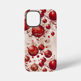 クリスマス レッド・バブル模様デザイン iPhone 12 MINIケース