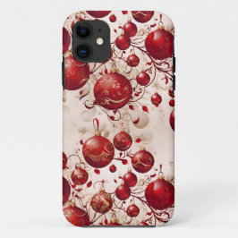 クリスマス レッド バブル パターン デザイン iPhone 11 ケース