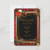 クリスマス・レッド・ブラックと金ゴールド結婚ズ セーブザデート (正面)