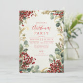 クリスマス レッド ベリー グリーンナリー 招待状 (スタンド正面)