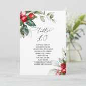 クリスマス・レッド・ベリー&グリーン・テーブル番号10 招待状 (スタンド正面)