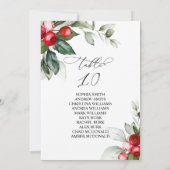 クリスマス・レッド・ベリー&グリーン・テーブル番号10 招待状 (裏面)