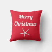 クリスマス レッド ホワイト ネイビー スターフィッシュ ギフト アウトドアクッション (裏面)