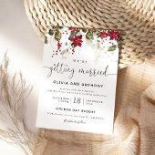 クリスマス・レッド・ポインセチアの結婚式 招待状