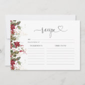 クリスマス レッド ポインセチア 大型 レシピ カード (正面)