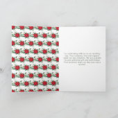 クリスマス レッド ポインセチア 花 結婚式 サンキューカード (内部)