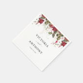 クリスマス・レッド・ポ結婚インセチアのナプキン スタンダードカクテルナプキン (角)