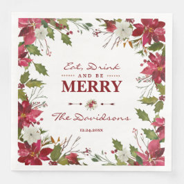 クリスマス・レッド・ポ食べインセティア飲み物とメリーbe