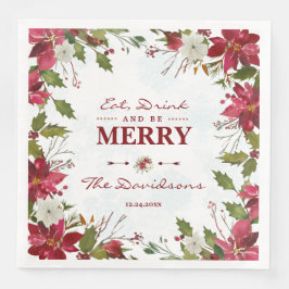 クリスマス・レッド・ポ食べインセティア飲み物とメリーbe