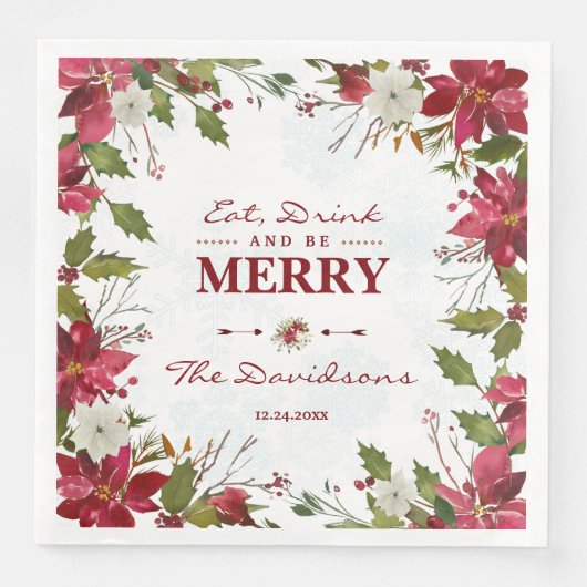 クリスマス・レッド・ポ食べインセティア飲み物とメリーbe (正面)