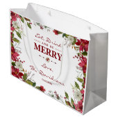 クリスマス・レッド・ポ食べインセティア飲み物とメリーbe ラージペーパーバッグ (裏面アングル)