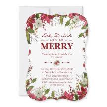クリスマス・レッド・ポ食べインセティア飲み物とメリーbe