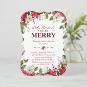 クリスマス・レッド・ポ食べインセティア飲み物とメリーbe 招待状 (スタンド正面)