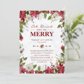 クリスマス・レッド・ポ食べインセティア飲み物とメリーbe 招待状 (スタンド正面)
