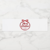 クリスマス レッド リボン ボウ パーティー カスタム ペットボトルラベル (シングルラベル)