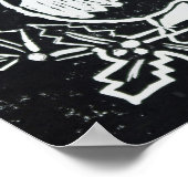 クリスマス・レッド・ロビンとホリーの黒白 ポスター (角)